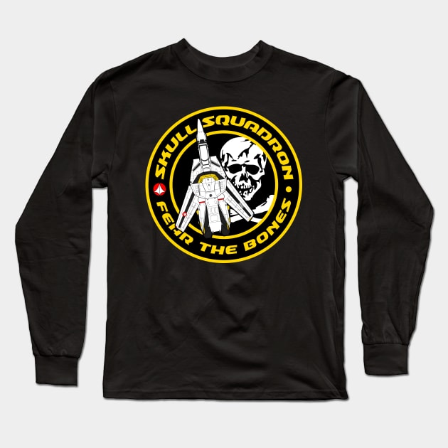 Skull Squadron Patch Long Sleeve T-Shirt by d4n13ldesigns